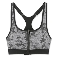 Athletic Works Women's Seamless Zip-Front Sports Bra