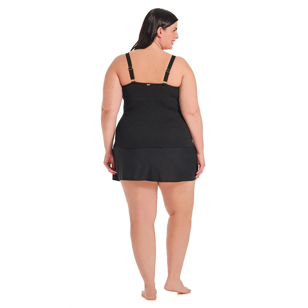 Krista Plus Haut de maillot de bain texturé tankini à encolure dégagée pour femme