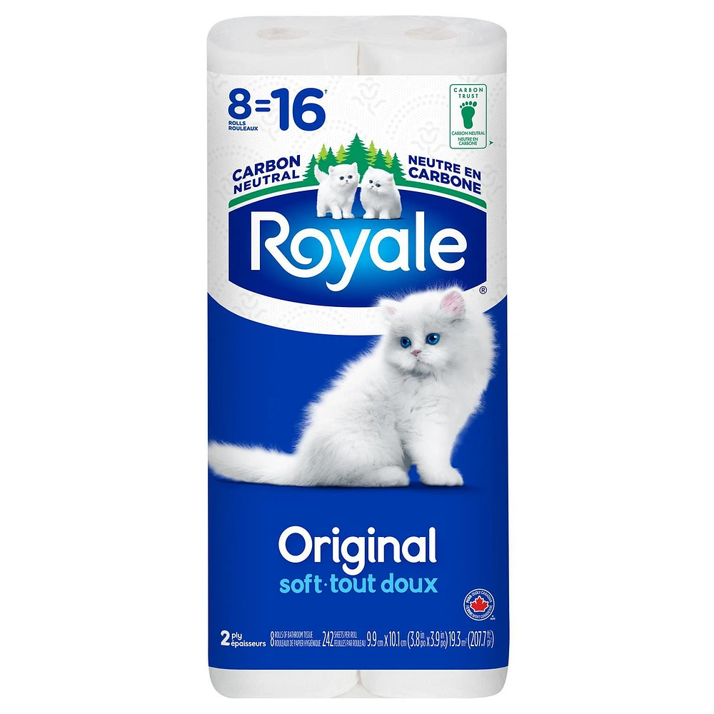 Royale Original Toilet Paper, Equal Bathroom tissue rolls, 2-Ply