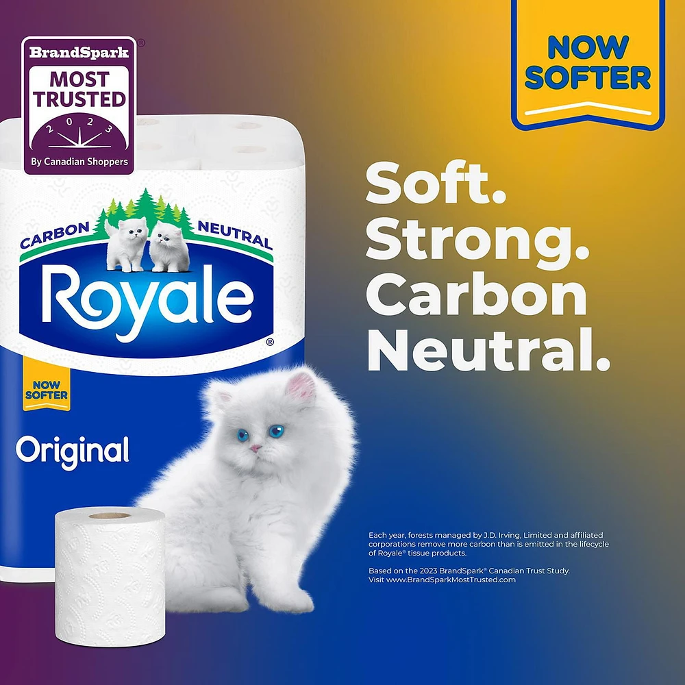 Royale Original Toilet Paper, Equal Bathroom tissue rolls, 2-Ply