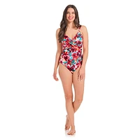 Krista Maillot de bain une pièce à col en V croisé pour femme