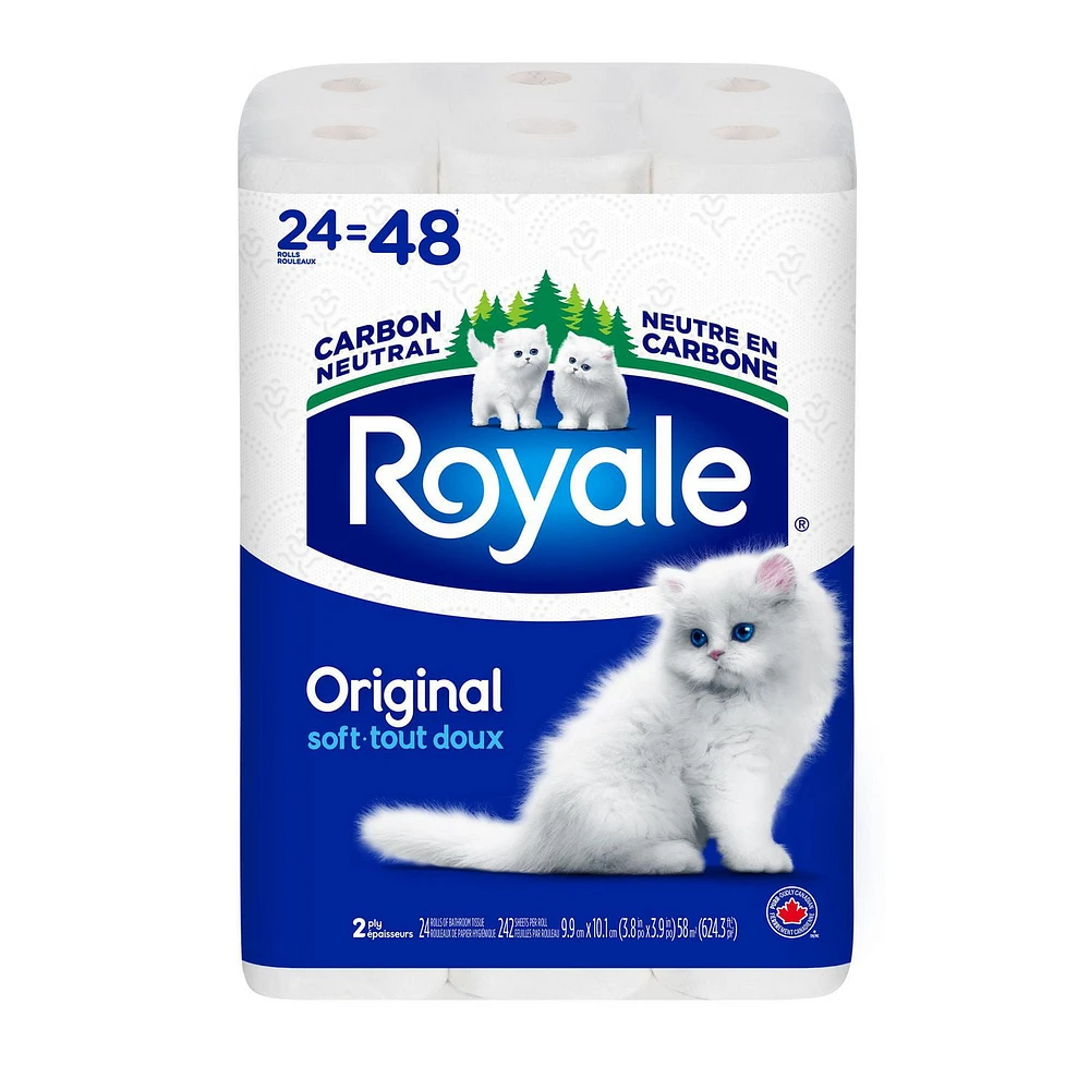 Royale Original papier hygiénique, 24 équivalant à 48 rouleaux 2-ép., 242 feuilles /roul