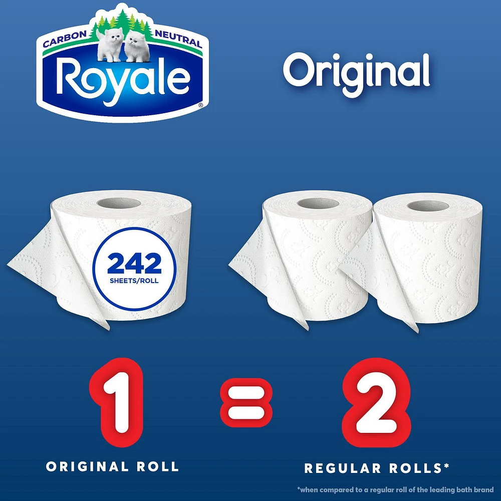 Royale Original papier hygiénique, 24 équivalant à 48 rouleaux 2-ép., 242 feuilles /roul