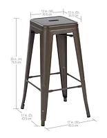 Mainstays 30 inch Metal Barstools Set of 4 - Multi Colors