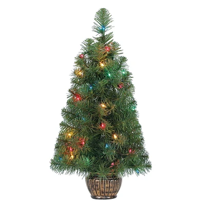 Holiday Time Venus 24" Pre-Lit Regular Full Fir Christmas Tree, Green