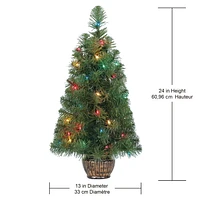 Holiday Time Venus 24" Pre-Lit Regular Full Fir Christmas Tree, Green