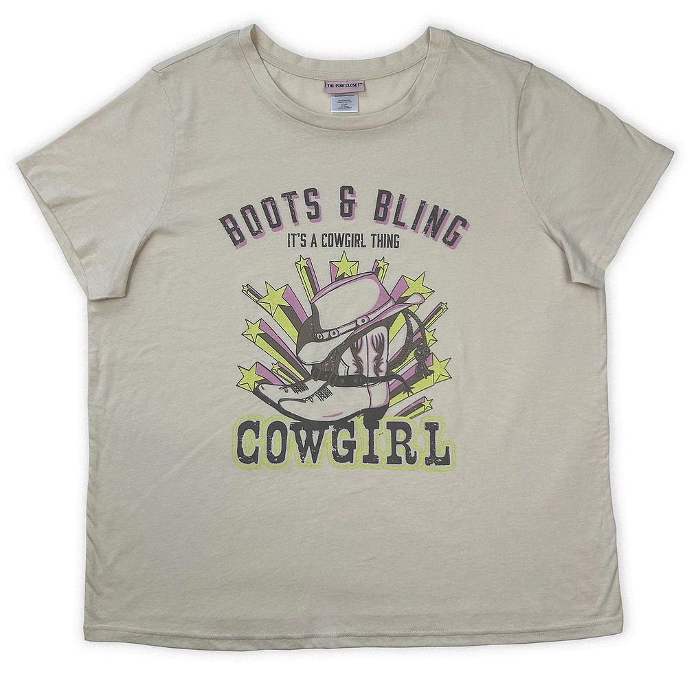 Pink closet T-shirt grande taille pour femme. Ce t-shirt à manches courtes taille plus pour femme a un look décontracté qui peut être porté avec presque n'importe quel bas, jean ou short et