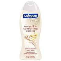 Softsoap Oat Milk & Vanilla Body Wash, Hypoallergenic Body Wash for Sensitive Skin, 591 mL