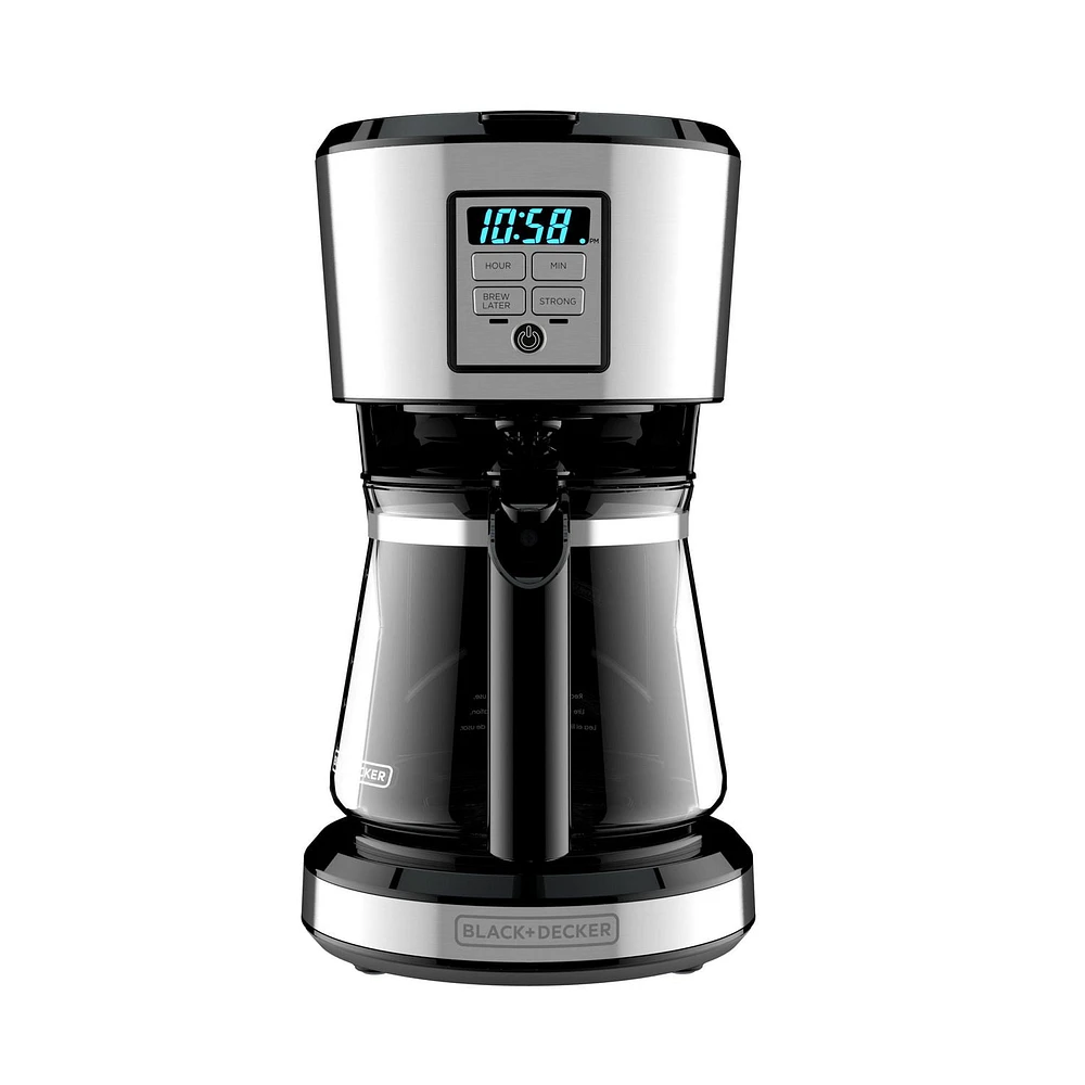 BLACK + DECKER 12 Cup Programmable Coffee Maker in Stainless Steel, CM1231SC