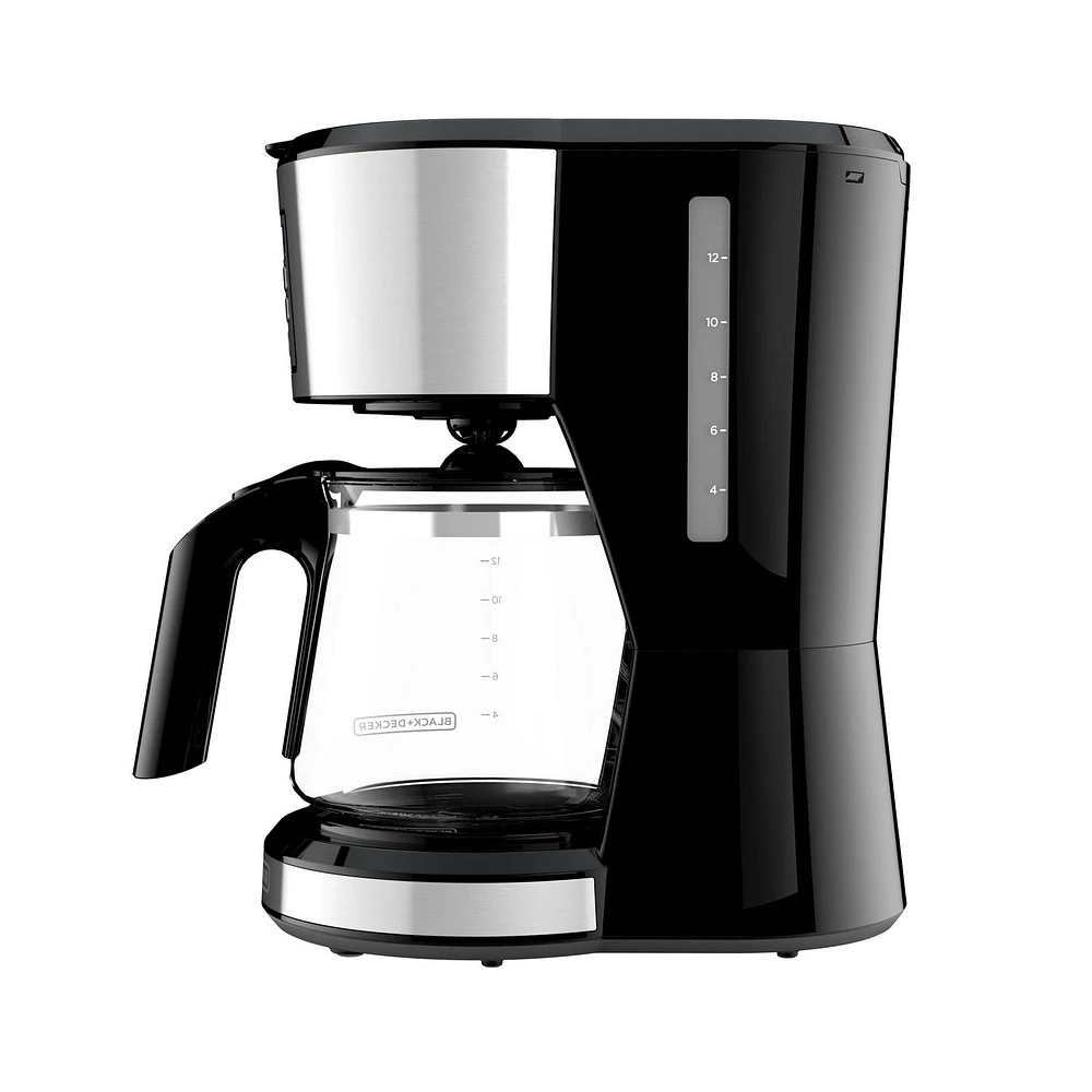 BLACK + DECKER 12 Cup Programmable Coffee Maker in Stainless Steel, CM1231SC