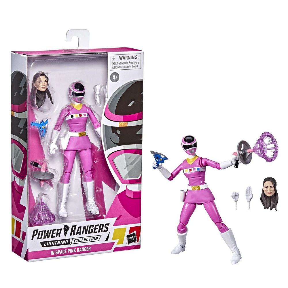 Power Rangers Lightning Collection In Space Pink Ranger 6-Inch Premium Collectible Action Figure Toy with Accessories, Kids Ages 4 and Up