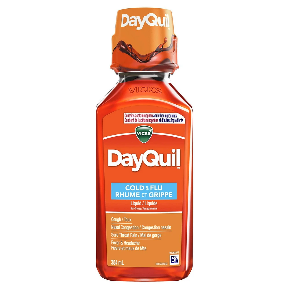 Vicks DayQuil Cold & Flu Liquid Medicine, 354 mL