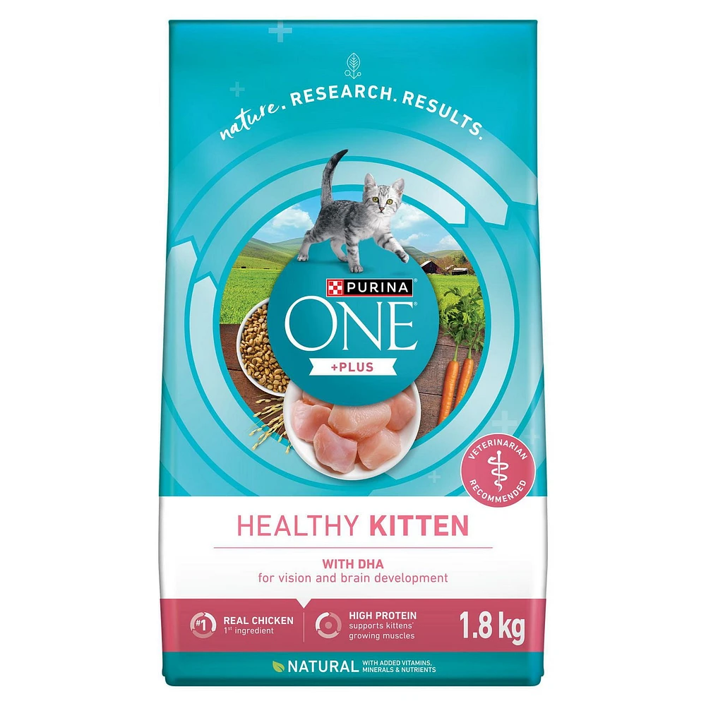 Purina ONE +Plus Healthy Kitten Chicken, Dry Kitten Food 1.8 kg, 1.8 kg