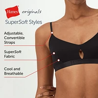 Hanes Originals pour femmes, Bralette courte dégagée super douce