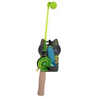 Quirky Kitty Reel Fun Fishing Rod Light Up Interactive Teaser Wand Cat Toy, Light Up Teaser Wand