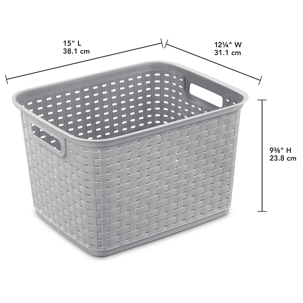 Sterilite Tall Gray Weave Basket, 1 Basket