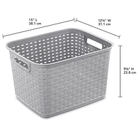 Sterilite Tall Gray Weave Basket, 1 Basket