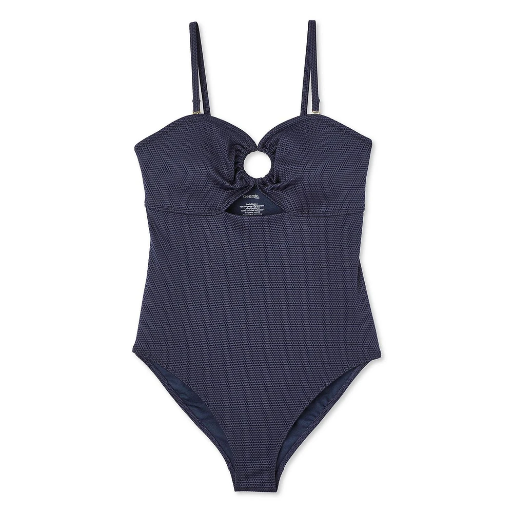 Maillot de bain 1 pièce avec anneau en O George pour femmes Tailles TP–TTG