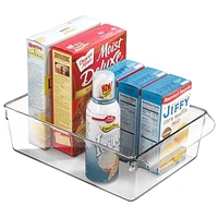 iDesign Linus Clear BPA-Free Plastic Fridge and Freezer Storage Organizer Bin with Handle for Kitchen, Pantry, Office, Bathroom, 8" x 11.5" x 3.5"