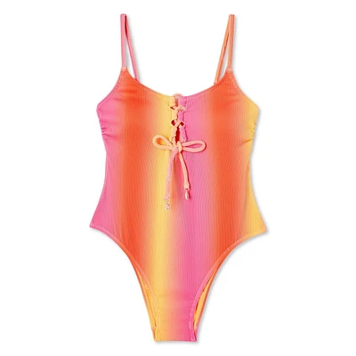 Maillot de bain 1 pièce lacé No Boundaries pour femmes