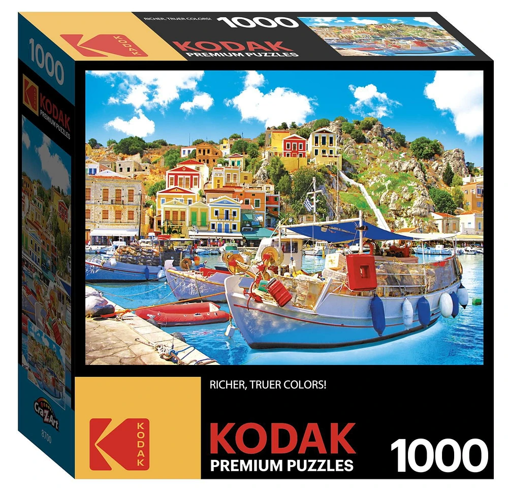 Kodak 1000 piece Puzzle - Symi with boats in the Harbour, Greece