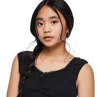 My Sister's Closet Girls' Cap Sleeve Ruched Top, Sizes S-XXL