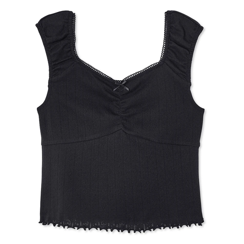 My Sister's Closet Girls' Cap Sleeve Ruched Top, Sizes S-XXL