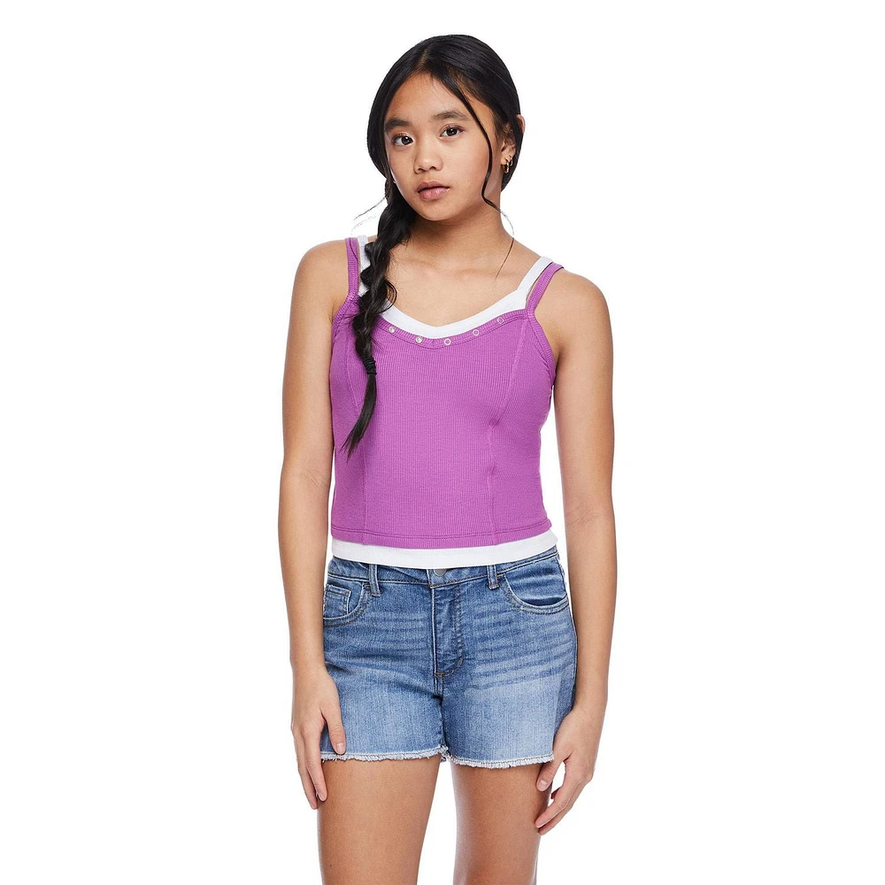 My Sister's Closet Girls' Fooler Henley Cami, Sizes S-XXL