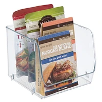 iDesign Linus Clear Medium BPA-Free Stacking Organizer Bin for Kitchen, Pantry, Office, Bathroom, 6" x 6.25" x 5.25"