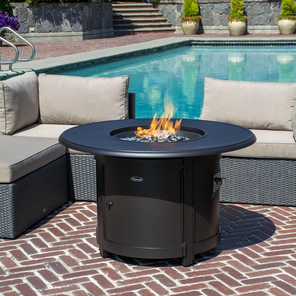 Paramount Alan Stamped Round Aluminum Fire Table