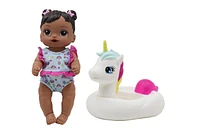 Doll with Unicorn Floater, My Sweet Baby Doll and Unicorn Floaty Play Set.