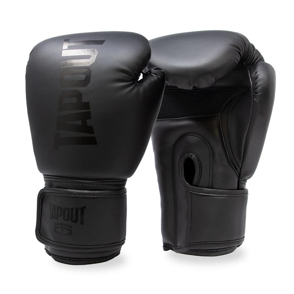 Tapout 10 oz Boxing Gloves With Adjustable Hook And Loop Closure - Black