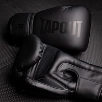 Tapout 10 oz Boxing Gloves With Adjustable Hook And Loop Closure - Black