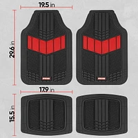 Motor Trend-688-RD, 4 Piece Heavy Duty 2 Tone Mats, Red