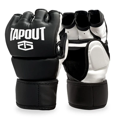 Tapout Black 12 Oz MMA Gloves