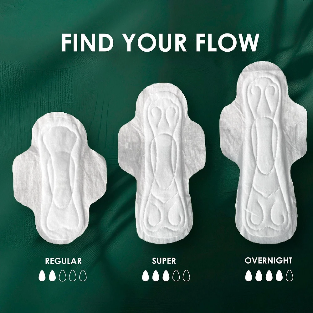 Serviettes L. ultraminces pour femmes, degré d’absorption super, voile supérieur en coton biologique, non parfumées, avec ailes, 42serviettes 42CT