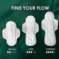 Serviettes L. ultraminces pour femmes, degré d’absorption super, voile supérieur en coton biologique, non parfumées, avec ailes, 42serviettes 42CT