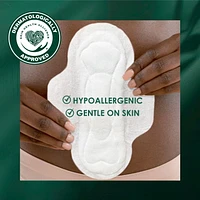 Serviettes L. ultraminces pour femmes, degré d’absorption super, voile supérieur en coton biologique, non parfumées, avec ailes, 42serviettes 42CT
