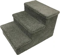 Penn Plax 3 Step Carpeted Pet Steps for Cats and Dogs