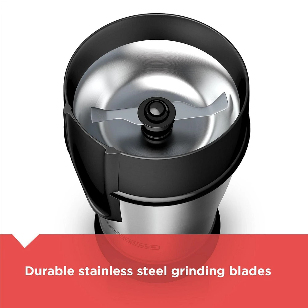 Black + Decker Smartgrind Stainless Steel Coffee Grinder