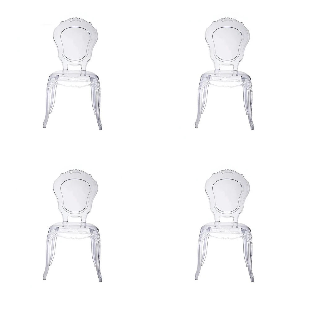 Heavenly Collection-  Clear Plastic Armless Chair Princess