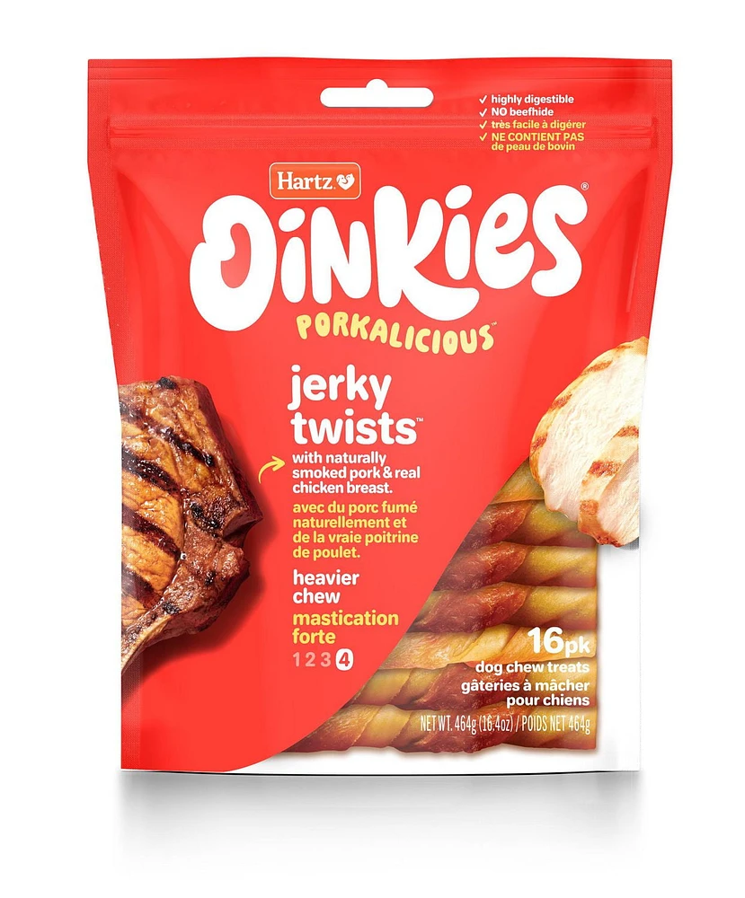 Hartz Oinkies Chicken Wrapped Pig Skin Twists™ Dog Treats, 16pk