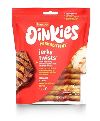 Hartz Oinkies Chicken Wrapped Pig Skin Twists™ Dog Treats, 16pk