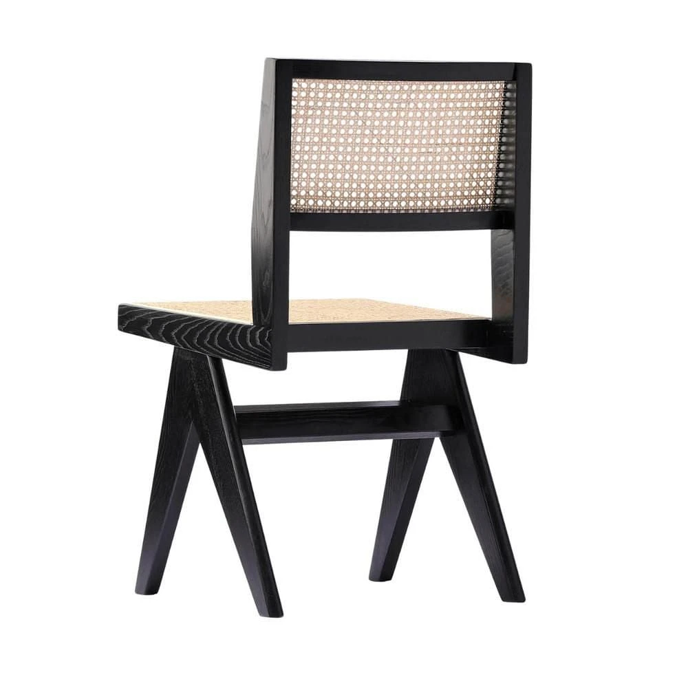 Nord Dining Chair Armless with Wood Frame and cane back seat