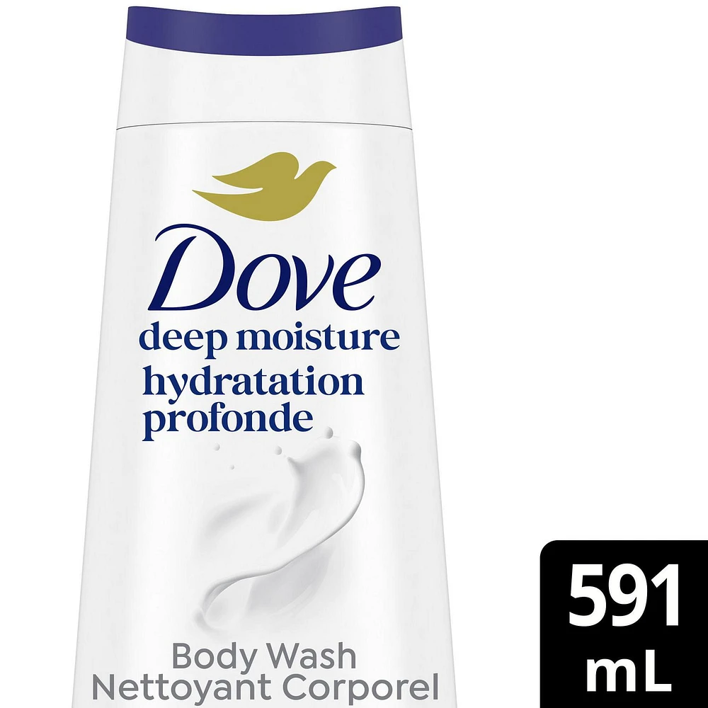 Dove Body Wash Deep Moisture 24hr Moisturizing Skin Cleanser for Lotion-Soft Skin, 591mL