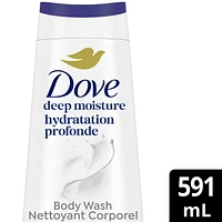 Dove Body Wash Deep Moisture 24hr Moisturizing Skin Cleanser for Lotion-Soft Skin, 591mL