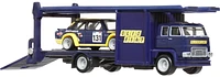 Hot Wheels Team Transport Truck & Race Car, Gift for Racing Collectors