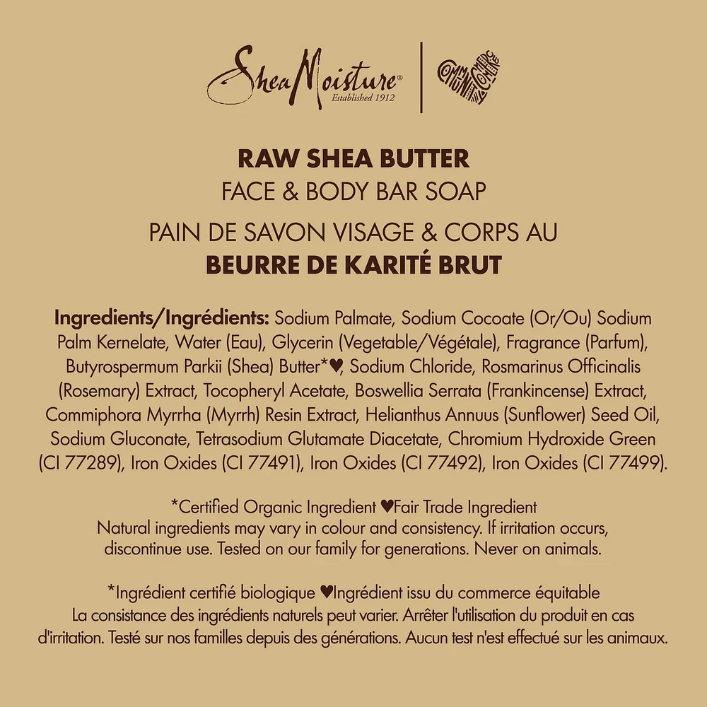 SheaMoisture Raw Shea Butter Bar Soap, 227 g bar soap