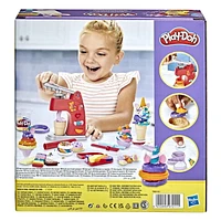 Play-Doh Glaces fantastiques avec 14 outils et 4 pots de pâte atoxique bicolore, dont 2 pailletées, pour enfants, dès 3 ans