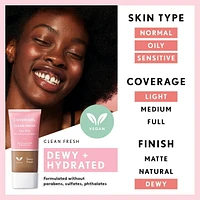 COVERGIRL - Clean Fresh Skin Tint Foundation, Formulated without Parabens, Sulfates, Mineral Oil & Talc. Made with Niacinamide, Coconut Milk & Aloe Extracts, 100% Vegan & Cruelty-Free, For dewy & hyrdated skin